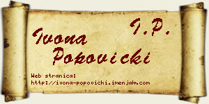 Ivona Popovicki vizit kartica